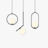 Pendant Glass Lighting Modern with Oval Design