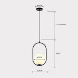 Pendant Glass Lighting Modern with Oval Design