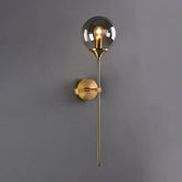 Modern Gold Globe Smoke Glass Wall Lights