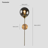 Modern Gold Globe Smoke Glass Wall Lights