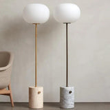 Glass Floor Lamp with Modern Marble Base