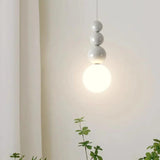 Modern Pendant Light In Cream Ball Design For Bedroom