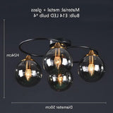 Smoked Industrial Glass Flush Ceiling Lights - Clowas
