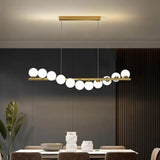 Luxury Linear Multi Head White Glass Pendant Light