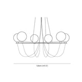 Black Metal Frame Gray Glass Ball Chandelier - Clowas