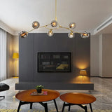 Mid Century Branching Bubble Chandelier Glass for Living Room, Arm Adjustable