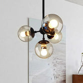 Smoked Glass Globe Black Modern Pendant Light