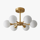 Luxury Brass White Glass Molecular Pendant Light