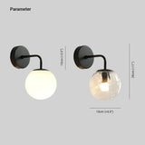 American Style Iron Art Glass Bedside Wall Light