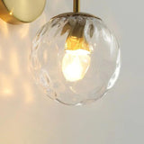 American Style Iron Art Glass Bedside Wall Light
