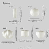 Lantern-Shaped White Fabric Vintage Pendant Light - Clowas