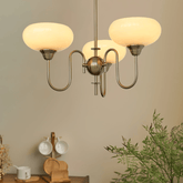 Mid Century Persimmon Glass Chandelier Dimmable for Dining Room