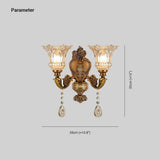 Crystal Glass Brass Wall Light For Hallway