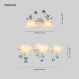 French Floral Bathroom Sconce Light IP44