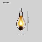 Vintage Oil Lamp-Shaped Glass Pendant Light - Clowas