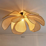Handmade Rattan Ceiling Light With Petal Design