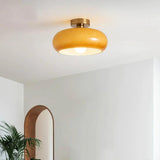 Vintage Persimmon Glass Pendant Light for Corridor