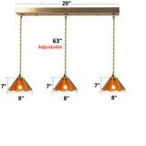 Colored Glass and Antique Brass Pendant Light