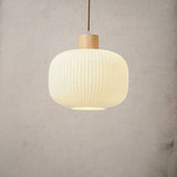 Japanese Style Cream Opal Glass Pendant Light