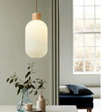 Japanese Style Cream Opal Glass Pendant Light