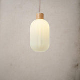 Japanese Style Cream Opal Glass Pendant Light