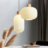 Japanese Style Cream Opal Glass Pendant Light