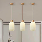 Japanese Style Cream Opal Glass Pendant Light