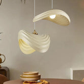 Sleek Wave-Shaped White Dining Room Pendant Light - Clowas