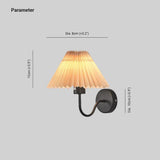 Cream-style Pleated Wall Light for Bedroom