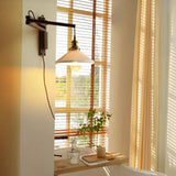 Walnut Glass Vintage Plug in Wall Lights - Clowas