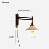 Walnut Glass Vintage Plug in Wall Lights - Clowas