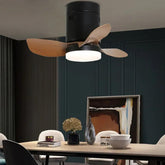 Retro Wooden Small Ceiling Fans With Lighting