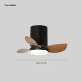 Retro Wooden Small Ceiling Fans With Lighting