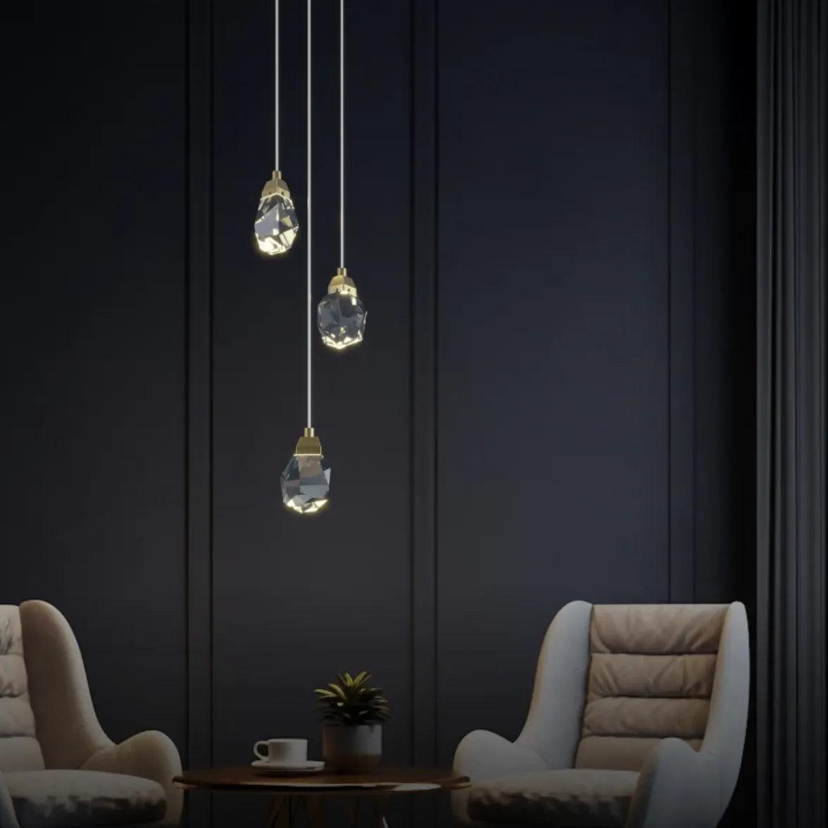 Water Drop Glass Gold Pendant Light - Clowas