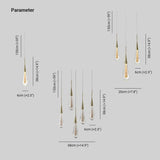 Water Droplet Linearity Gold Kitchen Pendant Light - Clowas
