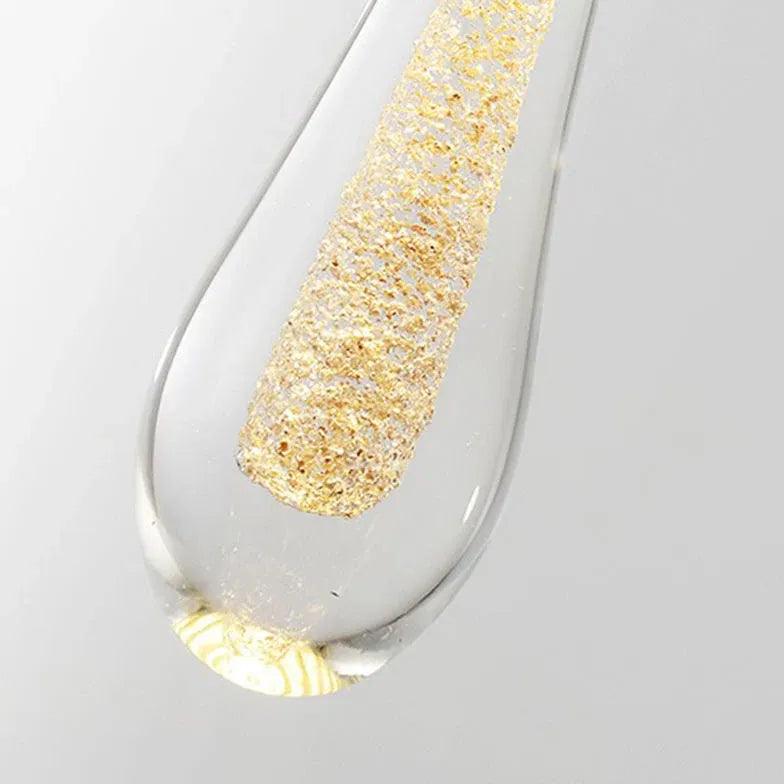 Water Droplet Linearity Gold Kitchen Pendant Light - Clowas