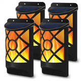 Solar Powered Waterproof Flame Lights For Steps Outdoors