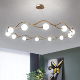 Contemporary Glass Chandeliers with Ring Design