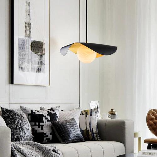 Wavy Black Lampshade Living Room Pendant Light - Clowas