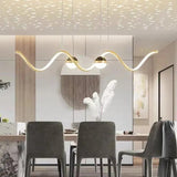 Wavy Spherical Shape Modern Dining Room Pendant Light - Clowas