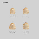 Weaving Dining Room Rattan Pendant Light - Clowas