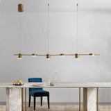 Modern Black Linear Pendant Light For Dining Table
