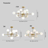 White Asymmetric Modern for Living Room Chandelier - Clowas