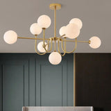 White Asymmetric Modern for Living Room Chandelier - Clowas