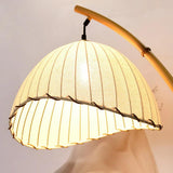 White Curved Fabric Retro Floor Lamp - Clowas