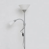 White Dual-Light Upright Plug-In Floor Lamp - Clowas