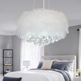 White Feather crystal Bedroom chandelier - Clowas