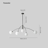 Modern Iron Chandelier with Glass Globes for Living Room