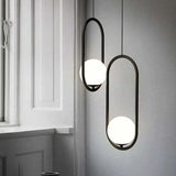 Pendant Glass Lighting Modern with Oval Design