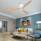 White living room with three-blade fan light - Clowas